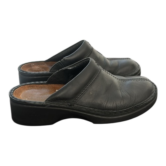 NAOT Womens Black Leather Closed Toe Comfort Mule Wedge Slip On Shoes Size 42 - Picture 1 of 15